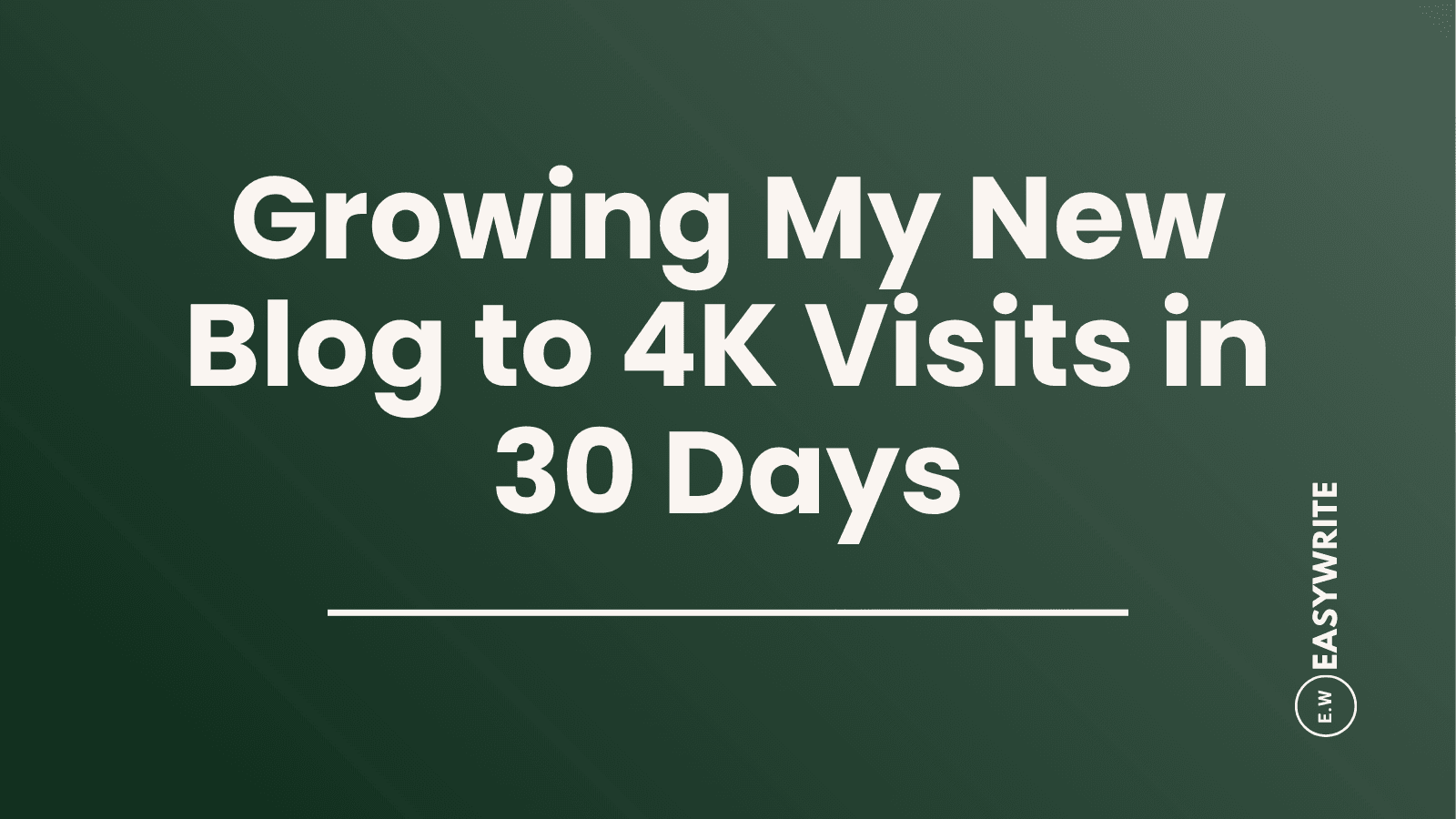 How I Grew My New Blog to 4,000 Visits in 30 Days
