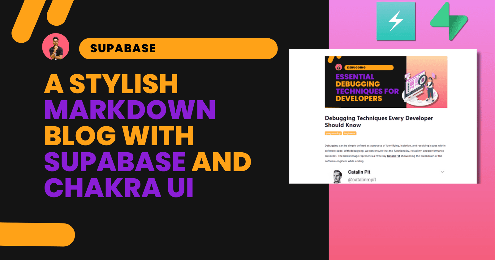 Cover image for How to Build a Markdown Blog with Next.js, Supabase, and Chakra UI